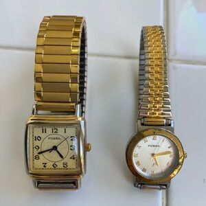 Fossil Two-Piece Gold and Silver Ladies Watch Set